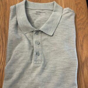 Vince Cotton Slub Jersey Polo - Sage
